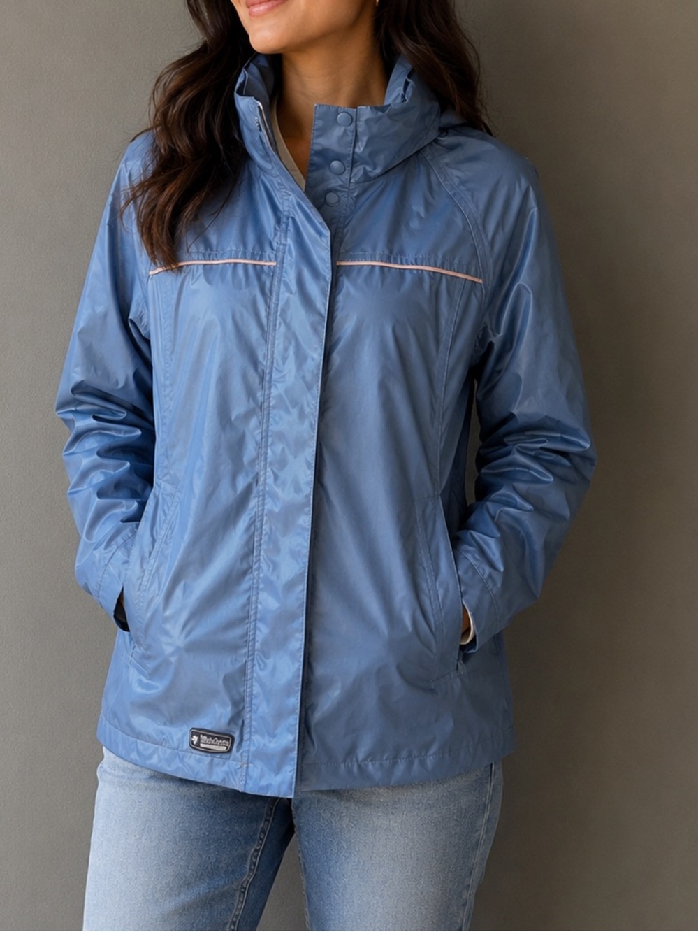 Wetskins Blue Hooded Rain Jacket Women’s Small Lightweight Waterproof Coat